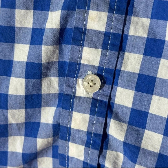 Mini Boden Boys Blue Check Plaid Button Up Size 3-4 Years - Picture 3 of 7